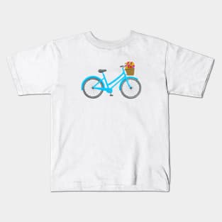 Bicycle with Flower Basket Kids T-Shirt